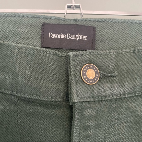 Favorite Daughter "The Mischa" Belize Green Shiny Coated Sheen Wide Leg Pant - Picture 12 of 17